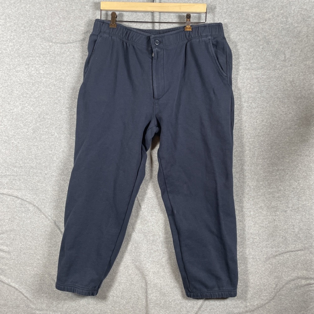 LL Bean Mens XL Zip Fly Athletic Sweatpants Blue Casual 508146